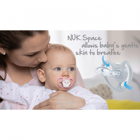 Suzeta ortodontica din silicon 6-18 luni Nuk Space 736385R [2]