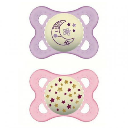 Suzete - Suzeta ortodontica din silicon MAM Original Night 806612, Roz