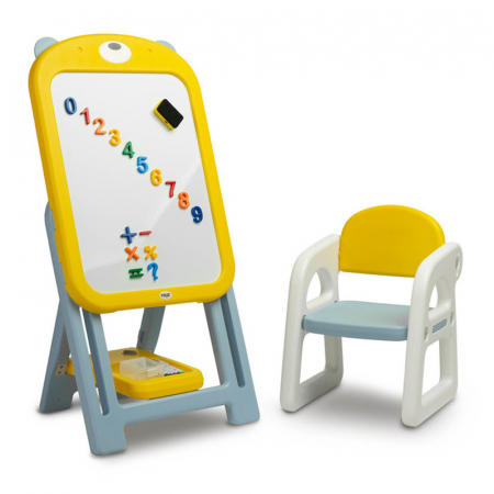 Jocuri si jucarii educative - Jucarie tabla educativa cu scaun pentru copii Toyz MJ2103-16, Galben