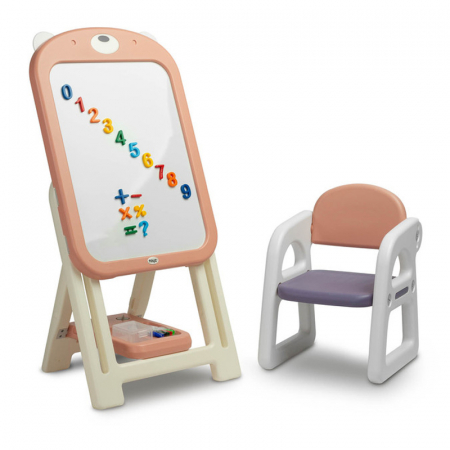 Jocuri si jucarii educative - Jucarie tabla educativa cu scaun pentru fete Toyz MJ2103-17, Roz