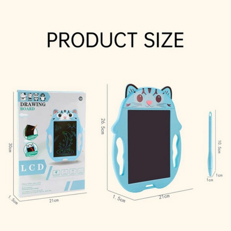 Tableta copii LCD Iepuras, cu buton de stergere, 23 cm RCO WP6011A, Albastru [2]