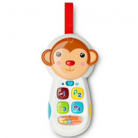 Jucarii interactive - Telefon interactiv cu sunete pentru fete Maimuta Toyz 9003, Multicolor