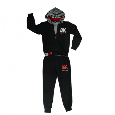 Trening - Trening 3 piese pentru baieti Happy House HB-8895N, Negru