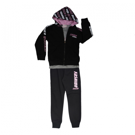 Trening - Trening 3 piese pentru fete Happy House WB-3030, Negru