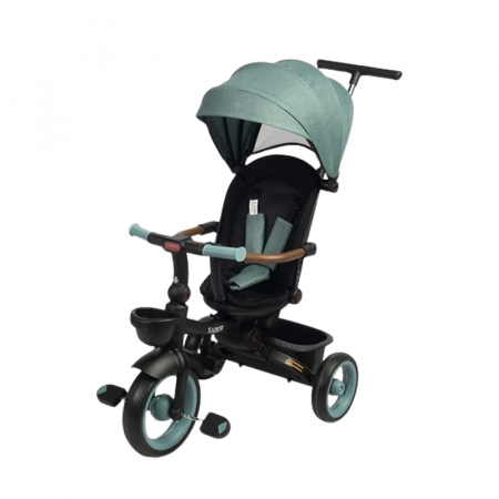 Triciclete, bicicletă copii - Tricicleta pentru copii, cu pozitie de somn si scaun reversibil, Toyz Saber 399977, Turcoaz