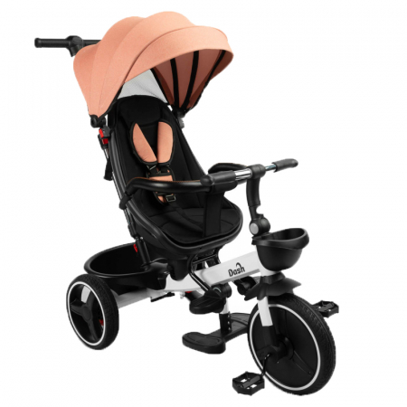 Triciclete, bicicletă copii - Tricicleta pentru copii cu pozitie de somn si scaun reversibil Toyz Dash TR415-C, Coral