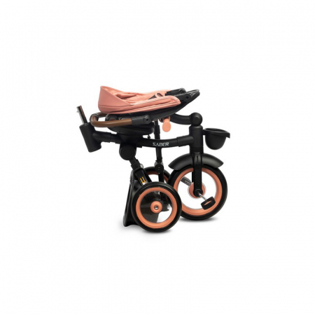 Tricicleta pentru fete, cu pozitie de somn si scaun reversibil, Toyz Saber 399960, Roz [3]