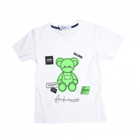 Tricouri baieti - Tricou cu maneca scurta pentru baieti Happy House HB-8787A, Alb