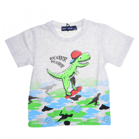 Tricouri baieti - Tricou cu maneca scurta pentru baieti Happy House HB-8785, Gri