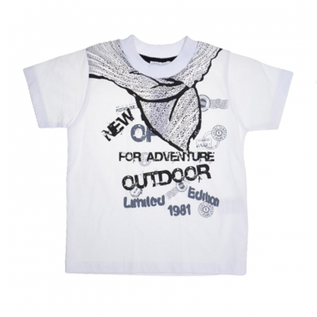Tricouri baieti - Tricou cu maneca scurta pentru baieti Mini Junior HH-2006, Alb