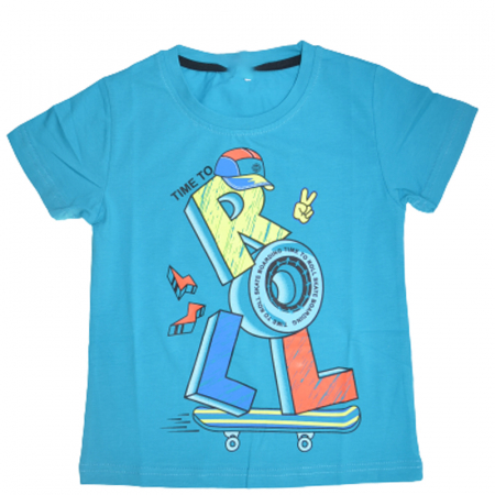 Tricouri baieti - Tricou cu maneca scurta pentru baieti Happy House QQ-671A, Albastru