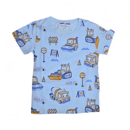 Tricouri baieti - Tricou cu maneca scurta pentru baieti, Happy House QQ-718, Albastru