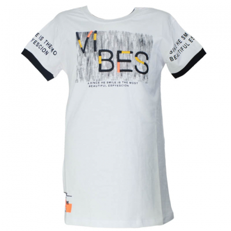Tricouri baieti - Tricou cu maneca scurta pentru baieti OLC SVR 230323-A, Alb