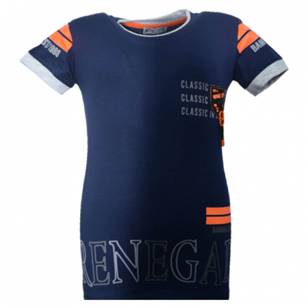 Tricouri baieti - Tricou cu maneca scurta pentru baieti OLC SVR 180323-F, Bleumarin