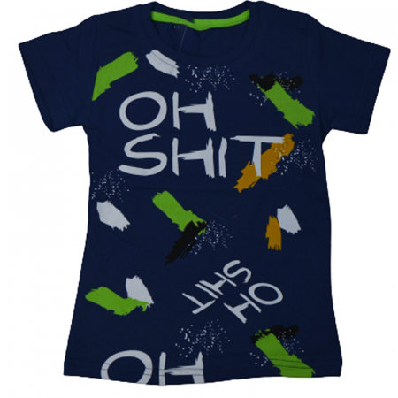 Îmbrăcăminte băieți - Tricou cu maneca scurta pentru baieti OLC SVR 3983BL, Bleumarin