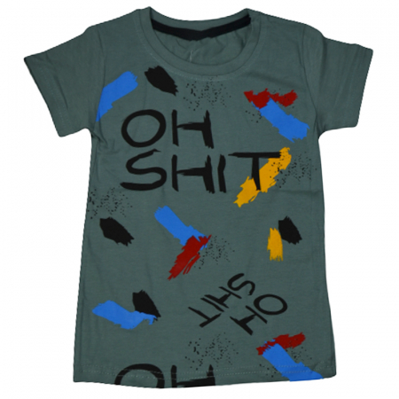Îmbrăcăminte băieți - Tricou cu maneca scurta pentru baieti OLC SVR 3983V, Verde