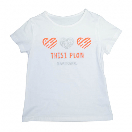Tricouri fete - Tricou cu maneca scurta pentru fete Happy House T110323-2, Alb