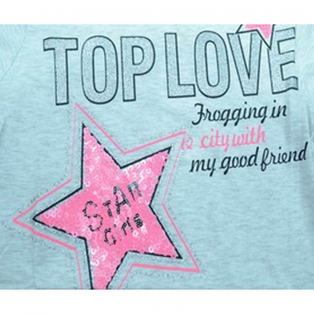 Tricou cu maneca scurta pentru fete Happy House FOFO-064A, Gri [2]
