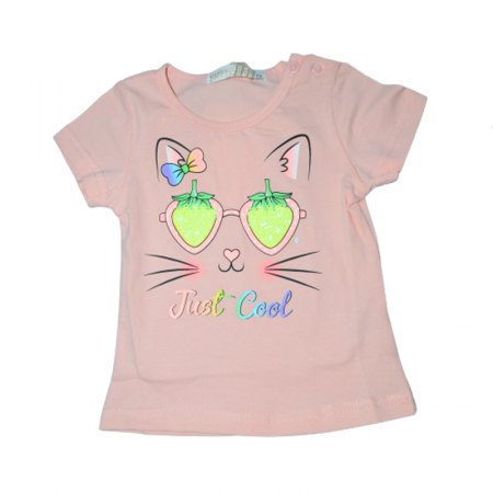 Tricouri fete - Tricou cu maneca scurta pentru fete Happy House HH361, Roz