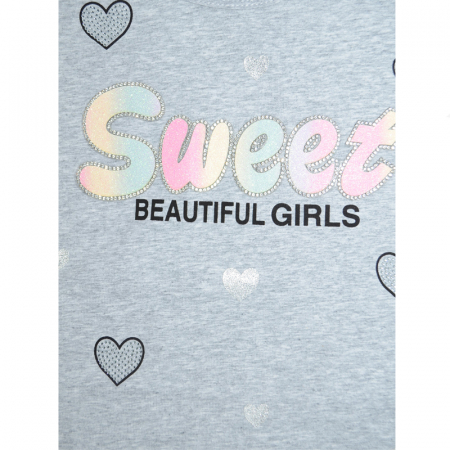 Tricou cu maneca scurta pentru fete Happy House HH372B, Gri [2]