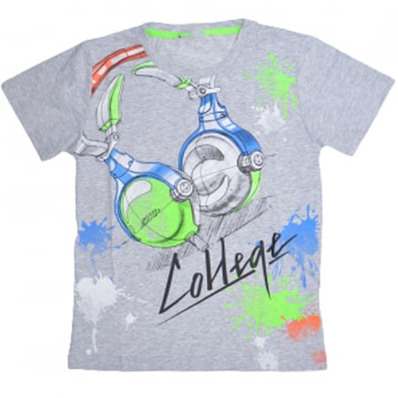 Tricouri baieti - Tricou cu maneca scurta pentru baieti Happy House QQ-676G, Gri