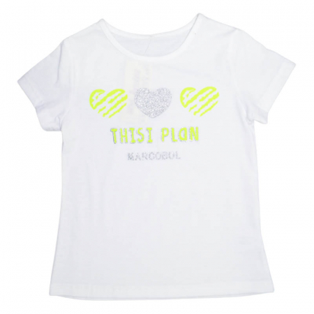 Tricouri fete - Tricou cu maneca scurta pentru fete Happy House T110323-16, Alb