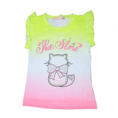 Tricouri fete - Tricou cu maneca scurta pentru fete Happy House WB-2936A, Multicolor