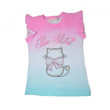 Tricouri fete - Tricou cu maneca scurta pentru fete Happy House WB-2936B, Multicolor