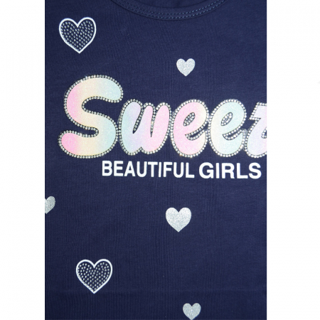 Tricou cu maneca scurta pentru fete Happy House HH372, Albastru [2]