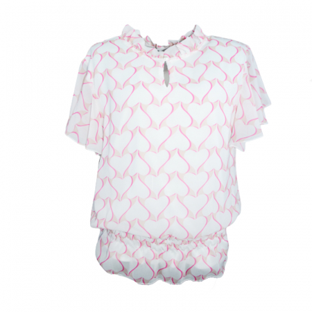 Bluza,camasi elegante fete maneca scurta - Camasa cu maneca scurta pentru fete Mini Junior IGM-8, Roz