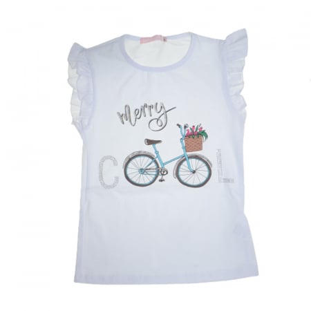 Tricouri fete - Tricou cu maneca scurta pentru fete Happy House WB-2948B, Gri