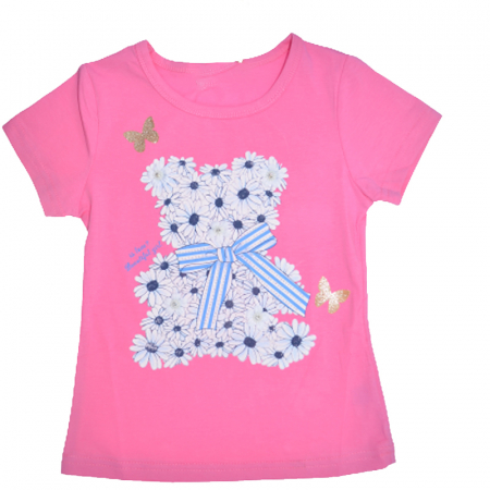 Tricouri fete - Tricou cu maneca scurta pentru fete Happy House HH616R, Roz