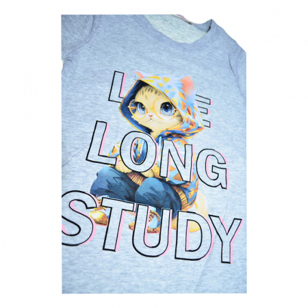 Tricou cu maneca scurta pentru fete, Happy House WB-3440G, Gri [1]