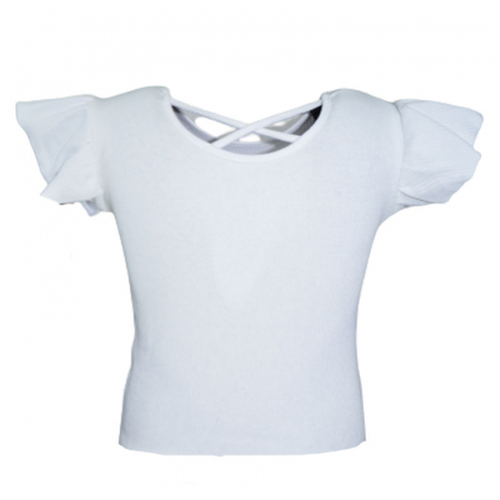 Tricou cu maneca scurta pentru fete Lucky Girl 5999A-116, Alb [1]
