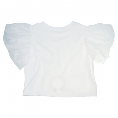 Tricou cu maneca scurta pentru fete Mini Junior T290524-A, Alb [1]