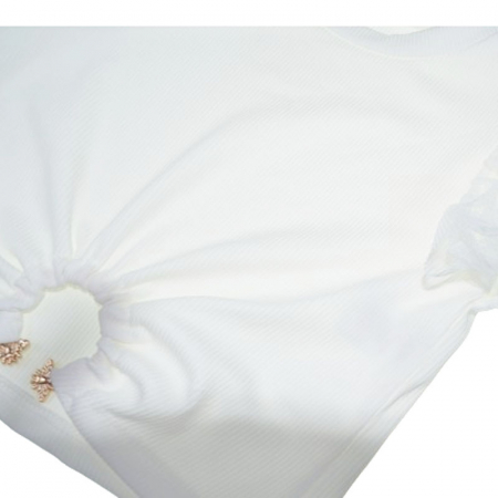 Tricou cu maneca scurta pentru fete Mini Junior T290524-A, Alb [2]