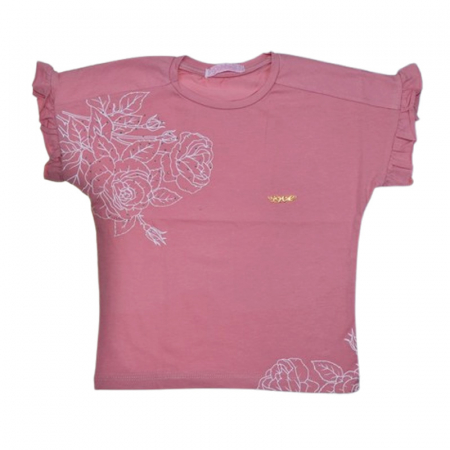 Tricouri fete - Tricou cu maneca scurta pentru fete, Mini Junior, T7572, Roz