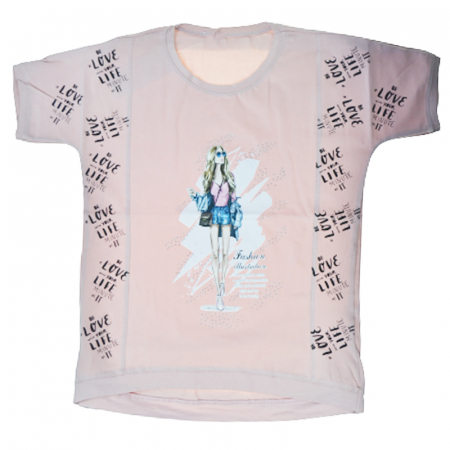 Tricouri fete - Tricou cu maneca scurta pentru fete OLC SVR 3371R, Roz