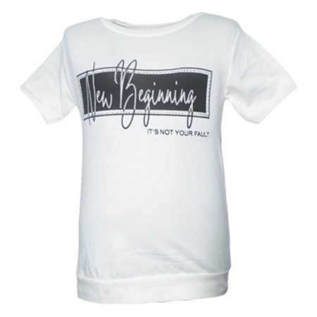 Tricouri fete - Tricou cu maneca scurta pentru fete OLC SVR 180323-C, Alb