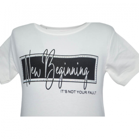 Tricou cu maneca scurta pentru fete OLC SVR 180323-C, Alb [2]