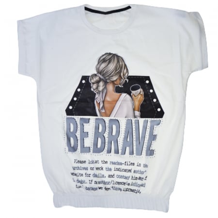 Tricouri fete - Tricou cu maneca scurta pentru fete OLC SVR 3370A, Alb