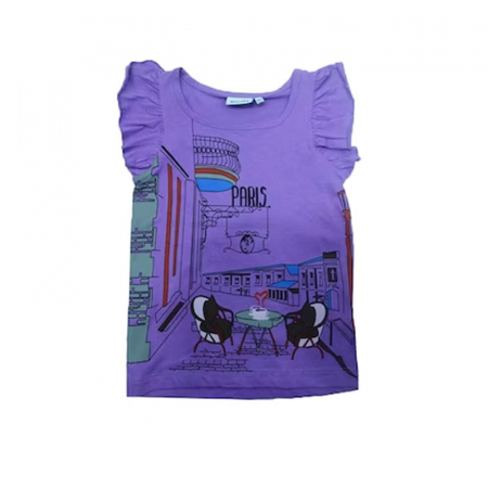 Tricouri fete - Tricou maneca scurta fetite Wendee BV10500323-1M, Mov