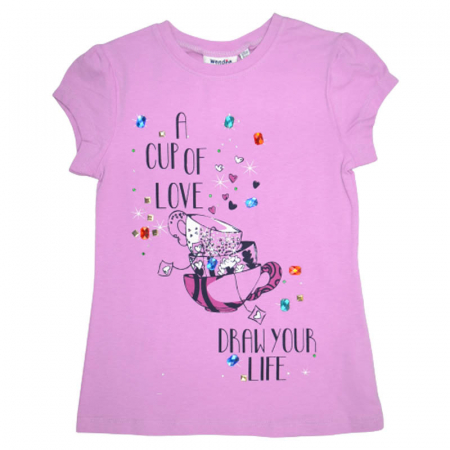 Tricouri fete - Tricou cu maneca scurta pentru fete Wendee DY102136-2, Roz