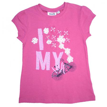 Tricouri fete - Tricou cu maneca scurta pentru fete Wendee DY102134-1, Fucsia