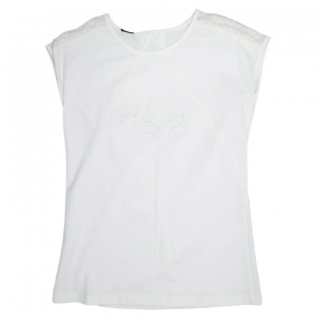 Tricouri fete - Tricou cu maneca scurta pentru fete Atut 5918, Alb