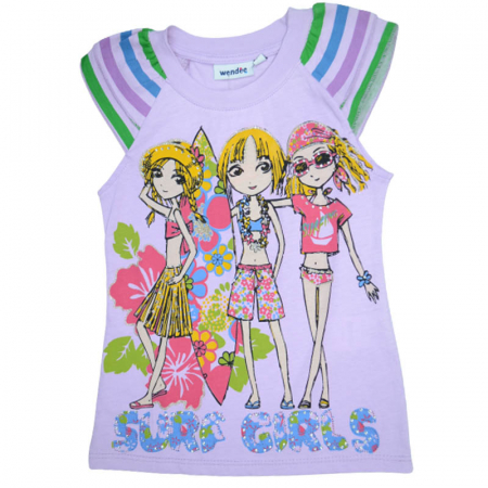 Tricouri fete - Tricou cu maneca scurta pentru fete Wendee BV10500227-1, Mov