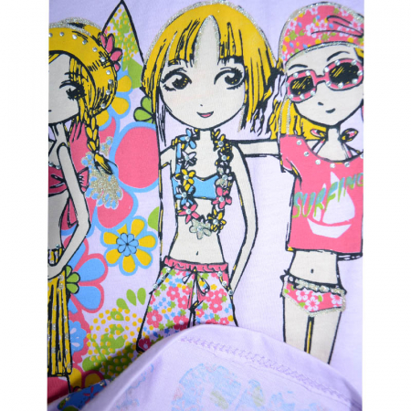 Tricou cu maneca scurta pentru fete Wendee BV10500227-1, Mov [2]