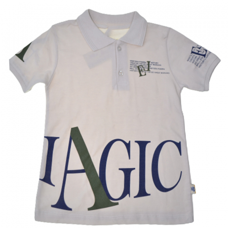 Tricouri baieti - Tricou cu maneca scurta polo pentru copii Wiggle MJ1509, Crem