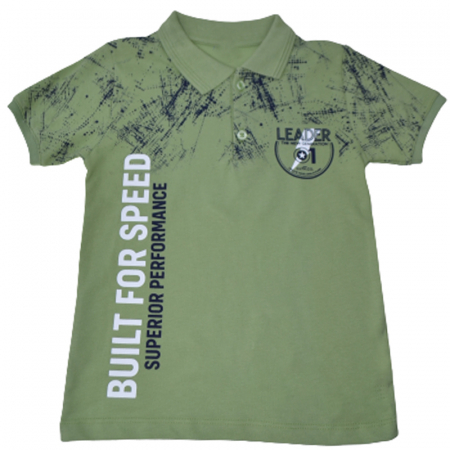 Tricouri baieti - Tricou cu maneca scurta polo pentru copii Wiggle MJ1509VD, Verde