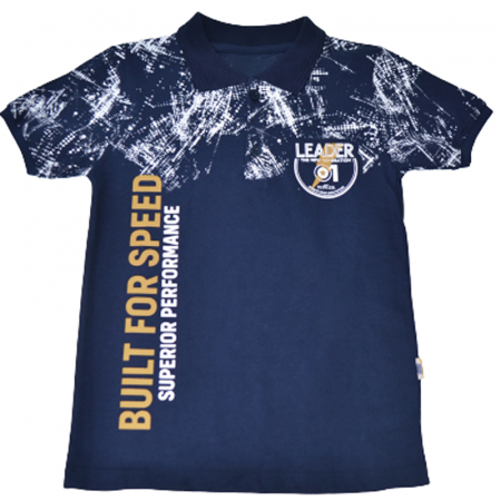 Tricouri baieti - Tricou cu maneca scurta polo pentru copii Wiggle MJ1509BN, Bleumarin